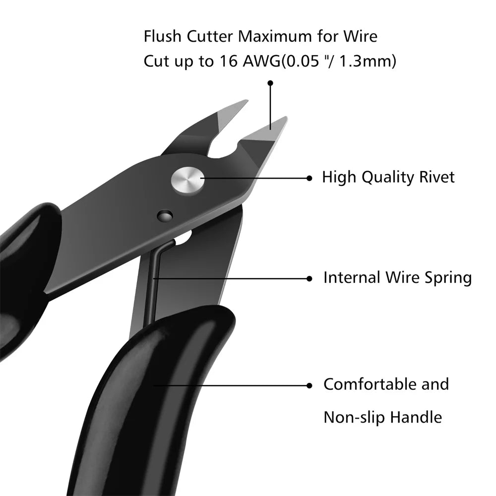 2Pcs Mini Nose Cutting Plier Electrical Wire Cable Cutter  Metal Side Snips Flush Pliers Convenient Durable Tool