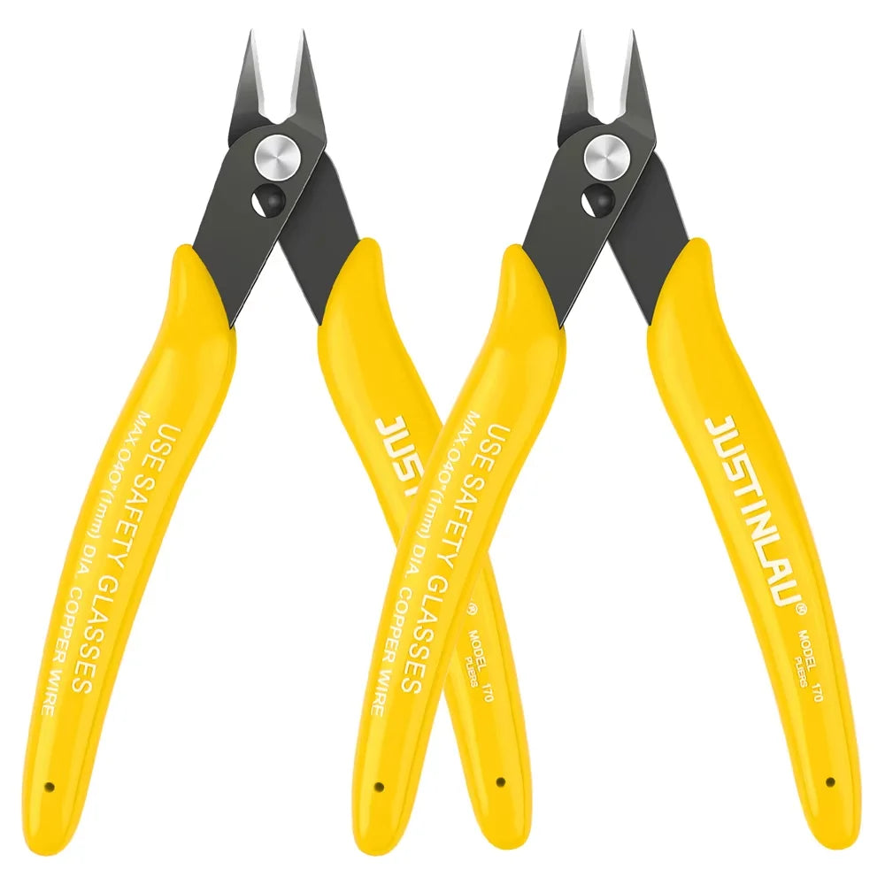 2Pcs Mini Nose Cutting Plier Electrical Wire Cable Cutter  Metal Side Snips Flush Pliers Convenient Durable Tool