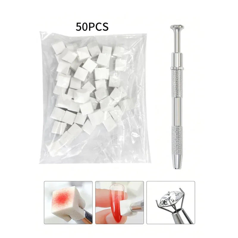 50/150pcs Ombre Sponge for Nails Soft Gradient Nail Sponge with Grabbing Pen Ombre Nail Brush French Tip Tool Manicure Design