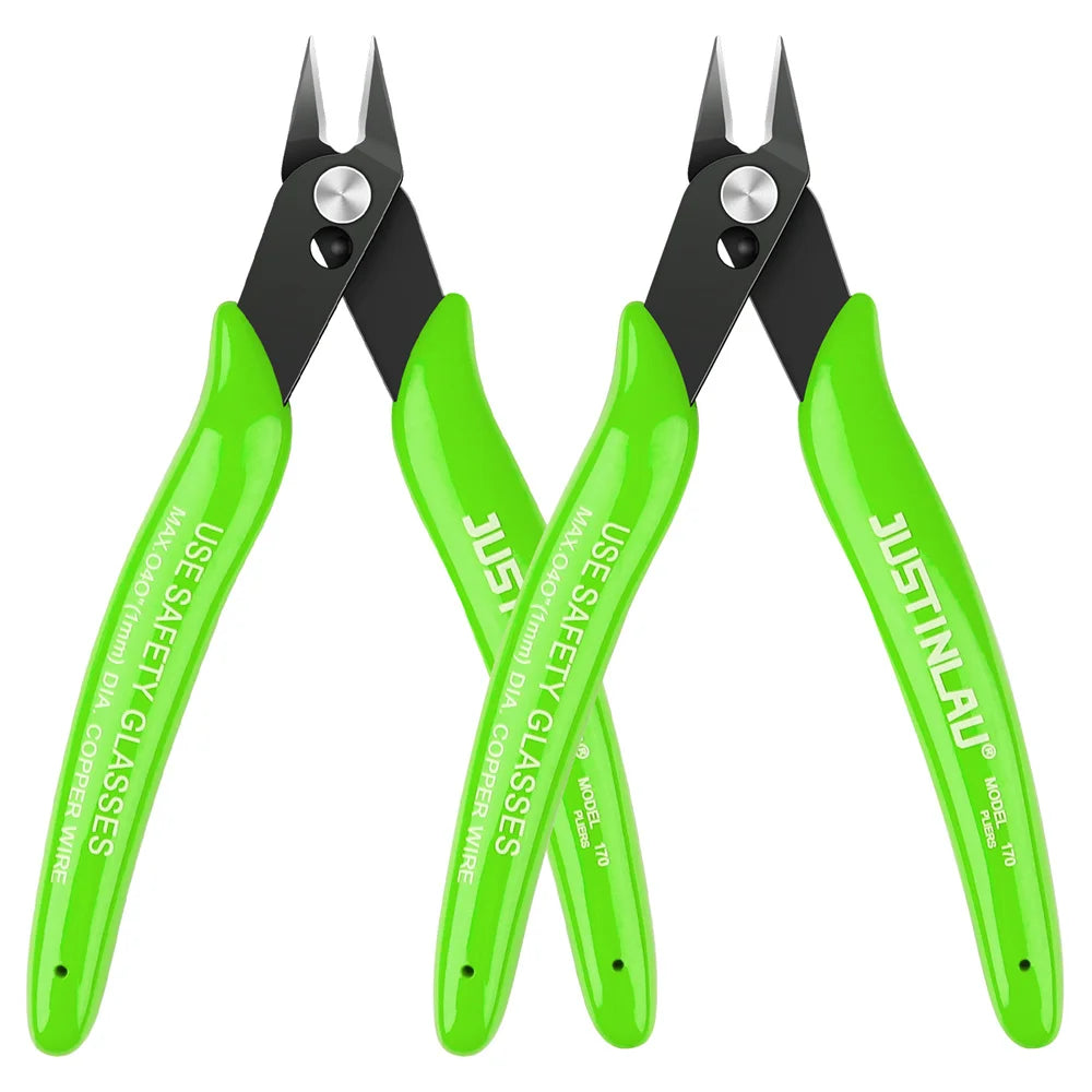2Pcs Mini Nose Cutting Plier Electrical Wire Cable Cutter  Metal Side Snips Flush Pliers Convenient Durable Tool